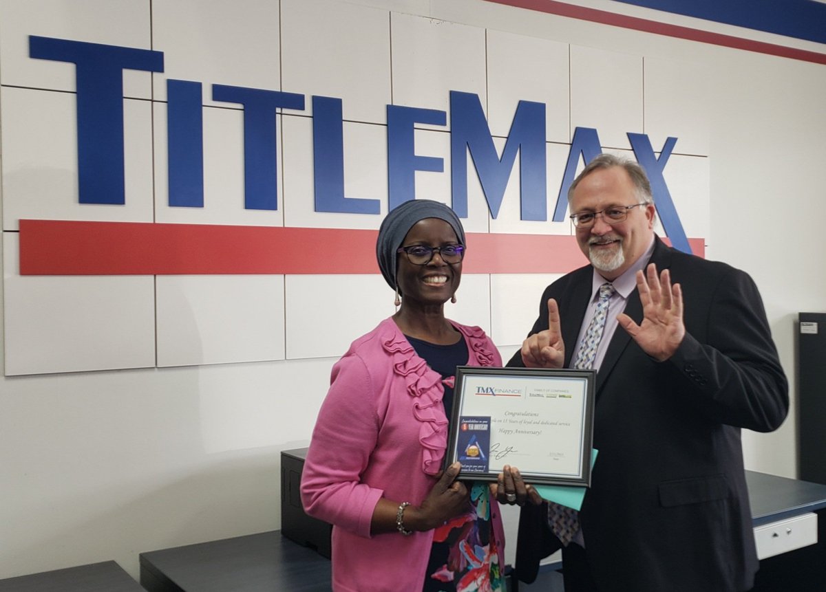 Check it out! Laura Sample at TitleMax Lilburn 1 #15542 is the G.O.A.T.....15 years with the company! Thank you for all you do. Love having you on the D33 team.