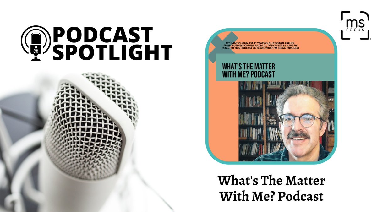 This week, we're presenting the 'What's The Matter With Me? Podcast', hosted by @johnhoppin.

He shares his experiences, challenges, and triumphs as a patient with MS. 

You can listen to his podcast at whatsthematterwithme.org.