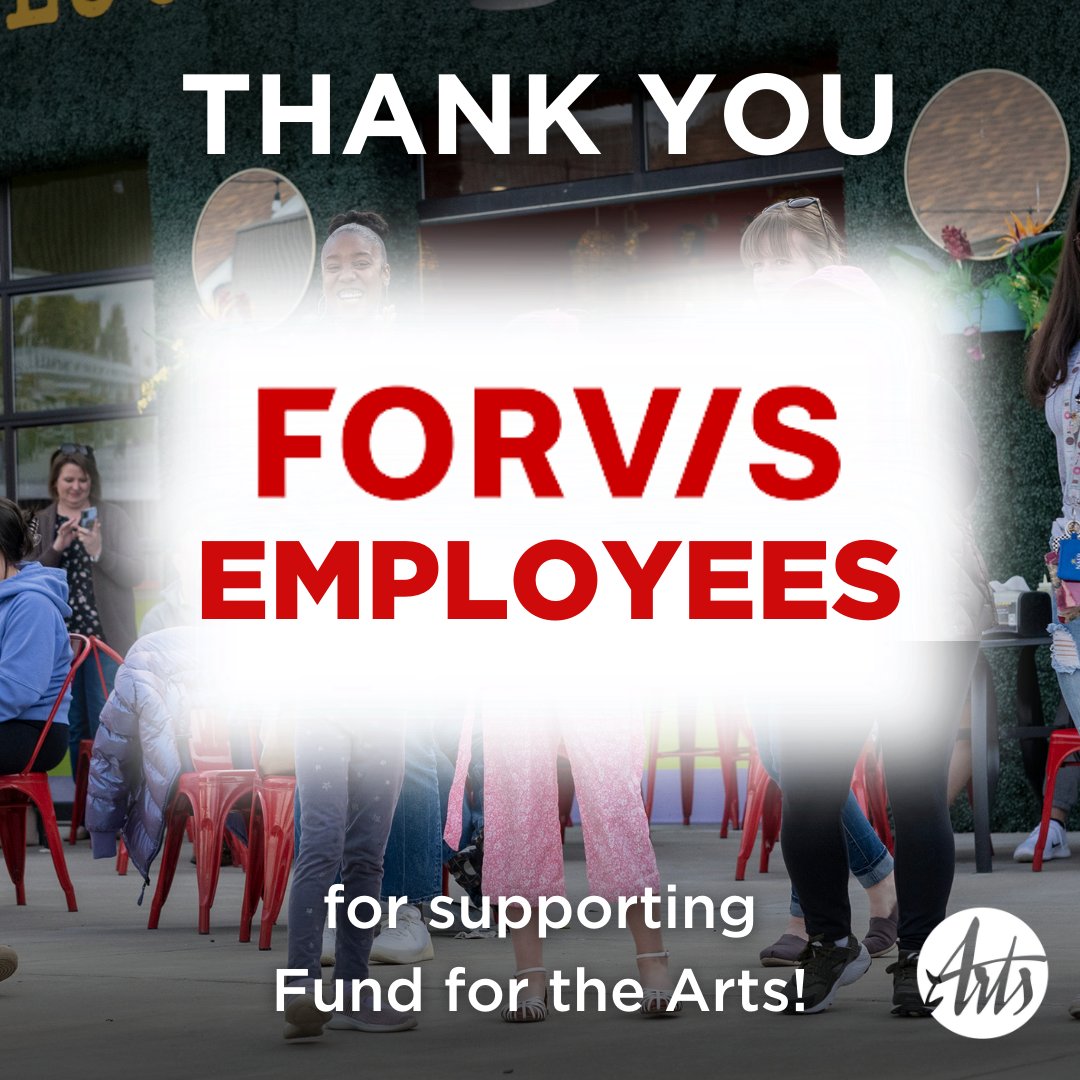 All year, we are celebrating our donors on Thank You Thursday! Thank you, FORVIS Employees! You’re creating a healthy and vibrant community where everyone embraces art, contributes, and belongs.