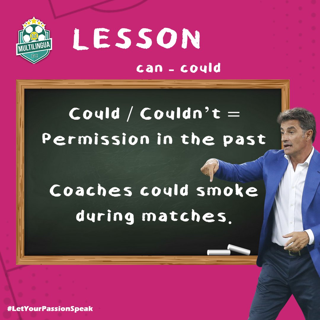 MultilinguaFC's tweet photo. #MFCLesson 📝⚽️📝
Football in the past

Do you know when to use Can-Can't or Could-Couldn't❔

Check this lesson to learn #EnglishThroughFootball 

#LetYourPassionSpeak 
Download the app: https://t.co/g8uDs9unPl 📲 https://t.co/8jLkeHJb8A