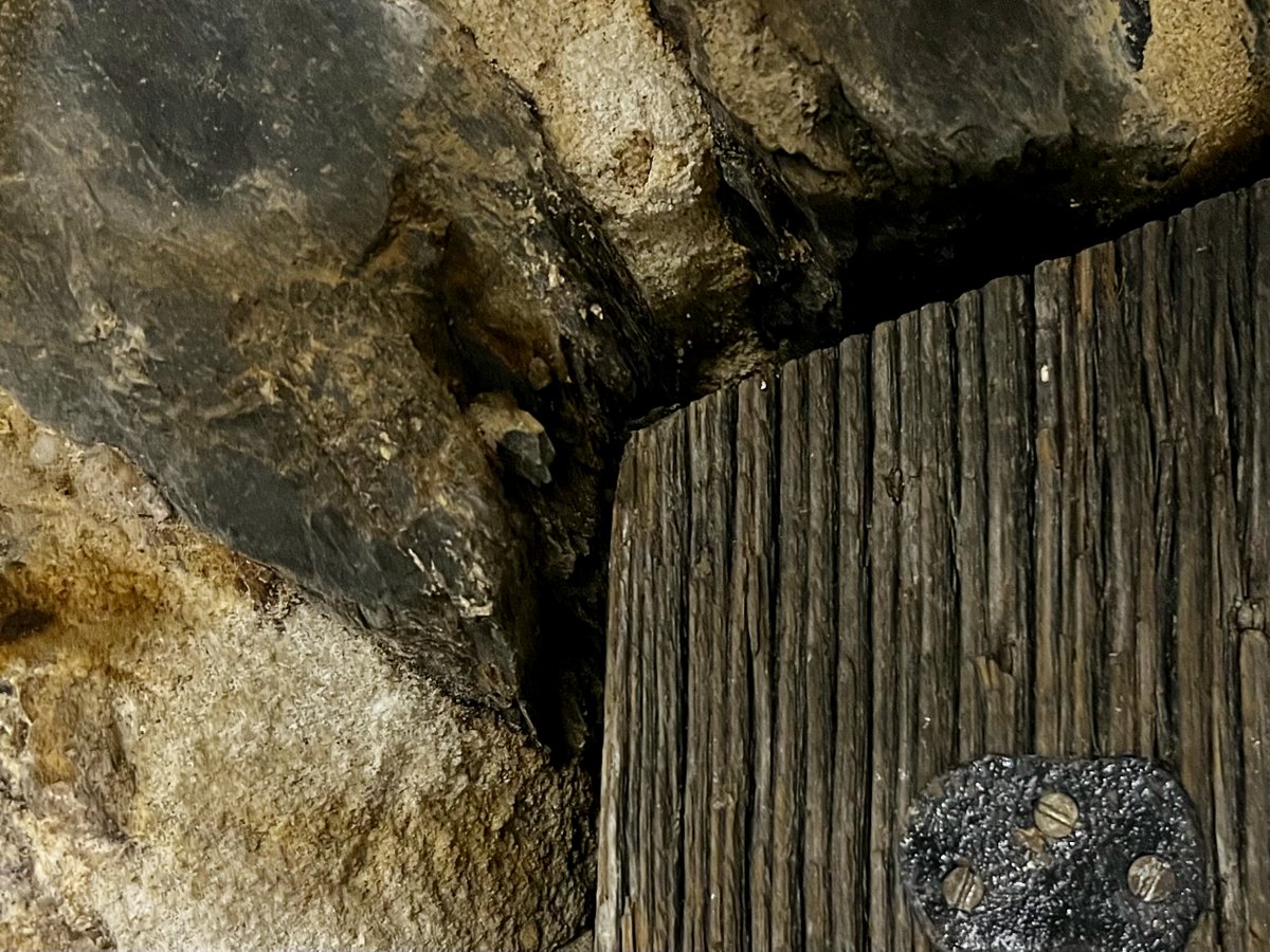 MonroeHistoryPA's tweet photo. Our #MagnifiedMonday series continues today with this close-up view of an artifact from our museum. Let us know what you think this object might be, and check back tomorrow for the full image to be revealed. 🤔🔎🕵️‍♀️  #MysteryMonday #HistoricObjects #GuessingGame #StroudMansion https://t.co/2Rw1LqK5NY