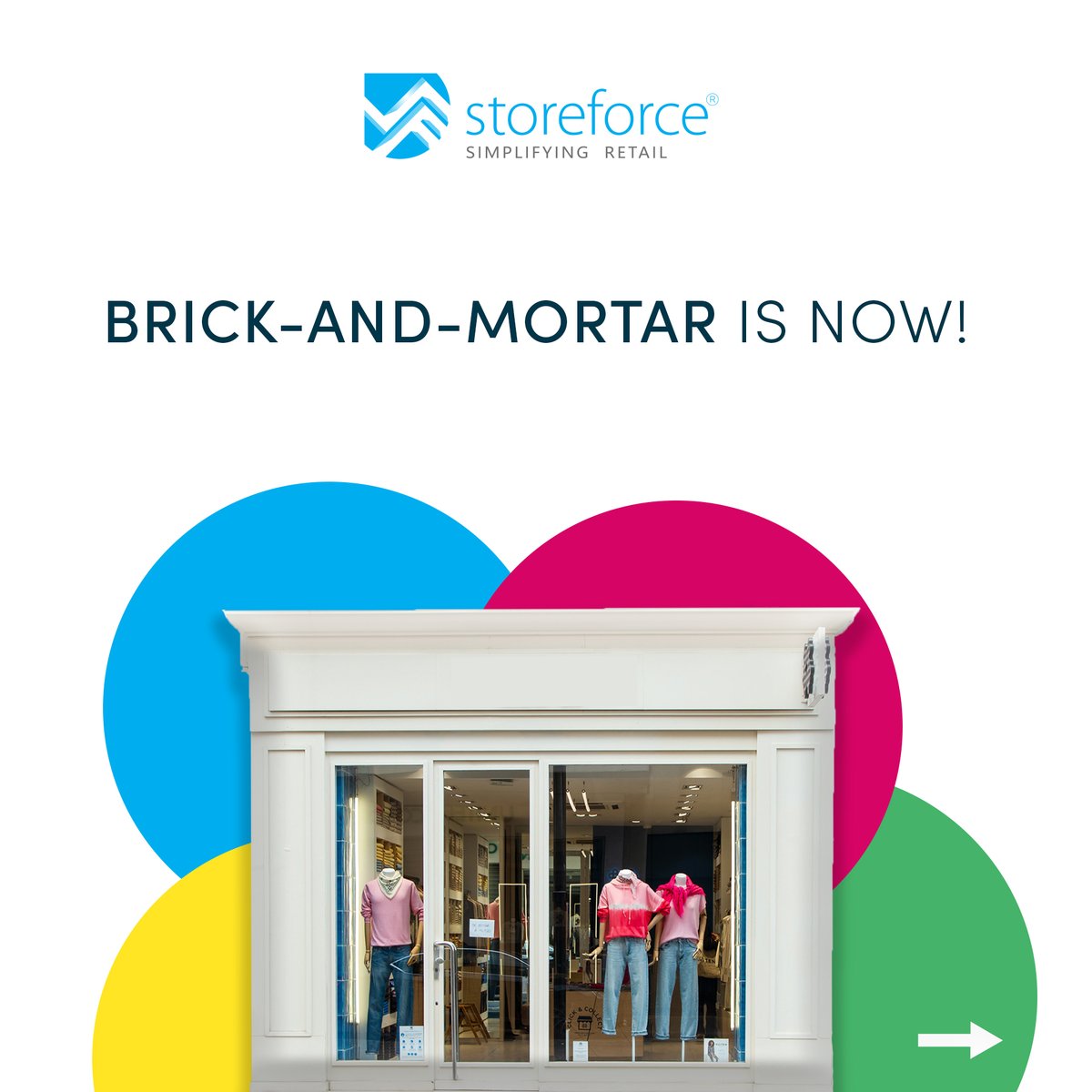 storeforce's tweet photo. 🔔 BREAKING: 2023 is the year for brick-and-mortar stores!

According to the @nrf, physical store closings are down 55% in 2022 from 2021. We love to hear that your customers are coming back to your stores 🎉 https://t.co/6l7Qk0GIpR