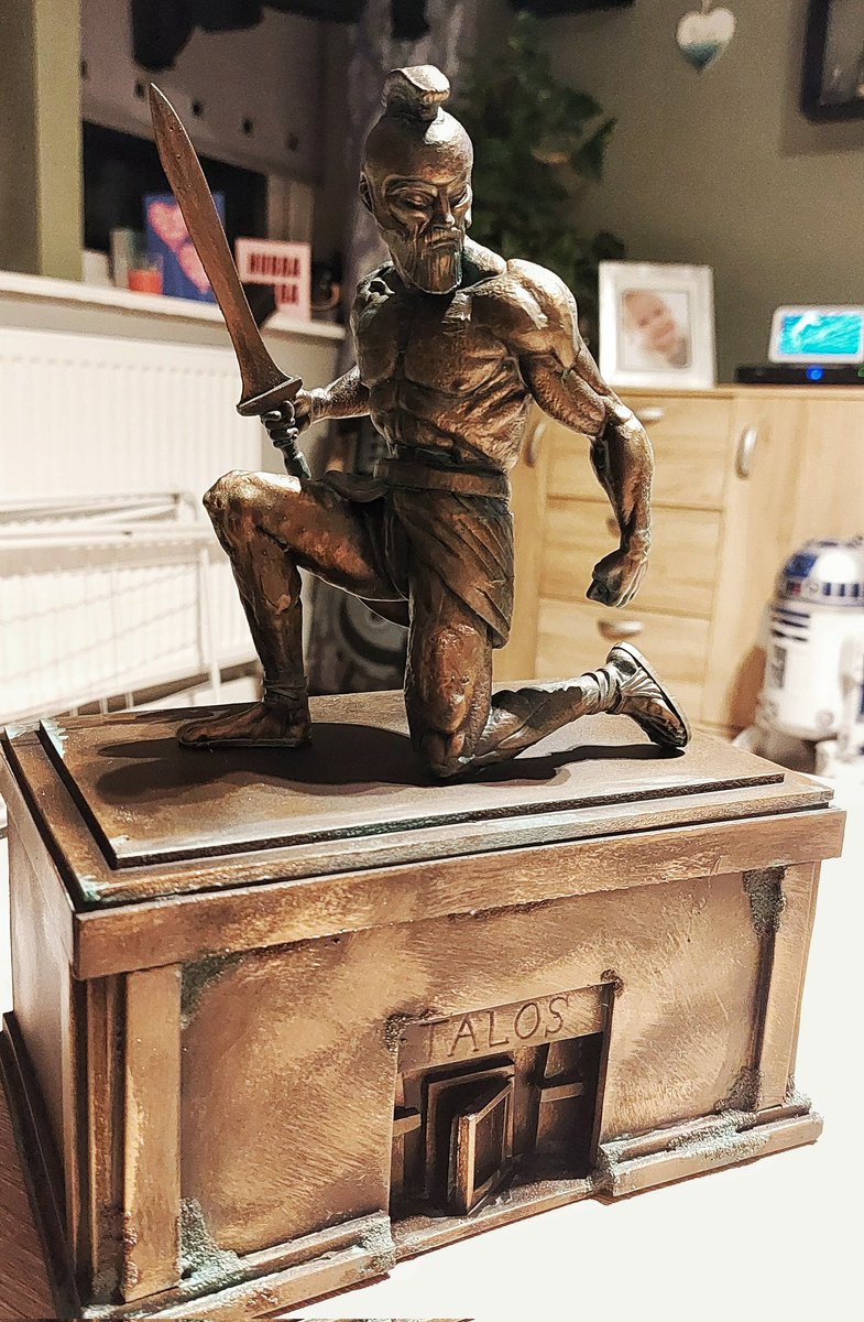 matt_else's tweet photo. Another Talos done.... modeled in lightwave and then resin printed on a halot one plus... plinth handmade from sintra #Talos #greekmythology  #greek #movie #sinbad #stopmotion #3Dprinting #monster #classic #mythology #forsale #ebay #miniaturepainting https://t.co/ISKfWVtuys