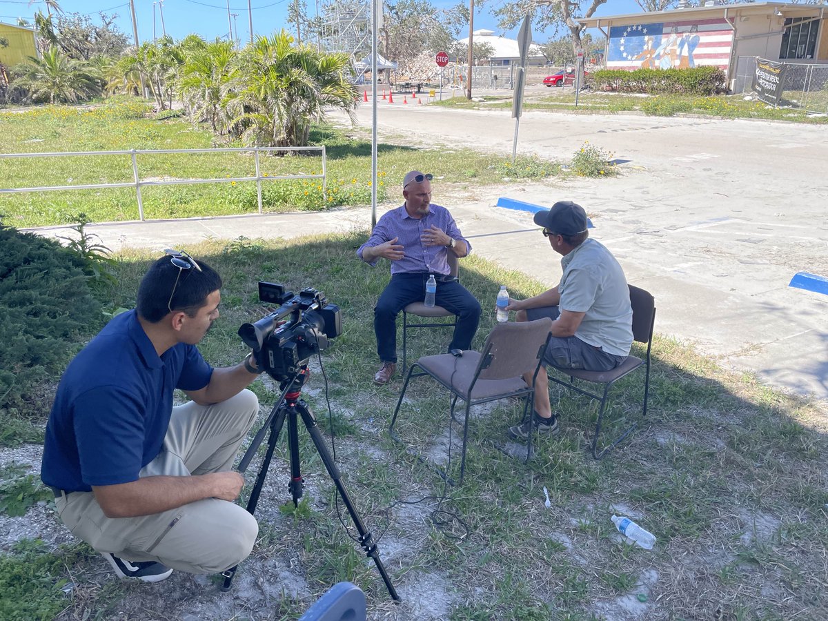 TownofFMB's tweet photo. Off site today taping “ Key Questions with Key Staffers” hosted by Vice Mayor Jim Atterholt featuring LPA Member Patrick Vanasse. IT Manager Jacob Truilio is operating the camera. #FMBrising #FMBrebuilding #WeAreFMB #FMBStrong https://t.co/krVr0n9hRS