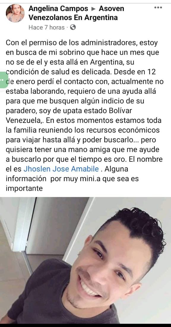 LahijadePaulino's tweet photo. Mis azules, me pasan esto por Whatsapp, es excompañero de trabajo de un "casi hijo mío" así que por favor ayúdenme a compartir, cómo madre imagino la angustia de no saber nada de un hijo 🥲🥺 https://t.co/8C5CIGZGBI
