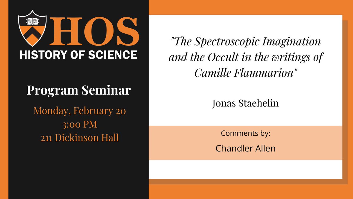 February 20, 2023

The Spectroscopic Imagination and the Occult in the writings of Camille Flammarion
By Jonas Staehelin with comments by Chandler Allen

🔗ow.ly/XsrL50MUJ98