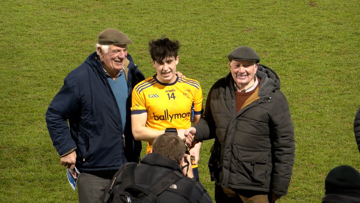 Proud Grandads with POTM Cian Hughes.. 

Lovely moment on our Live Stream coverage after <a href="/DCUDocEirGAA/">DCU Dóchas Éireann GAA Club</a> won the <a href="/ElectricIreland/">Electric Ireland</a> Freshers A Final. 

You can watch it all back on our YouTube channel. Full story &amp; more video to follow. Live Stream with <a href="/JeromeQuinn/">Jerome Quinn</a> &amp; <a href="/MQ_Video/">MQV</a>