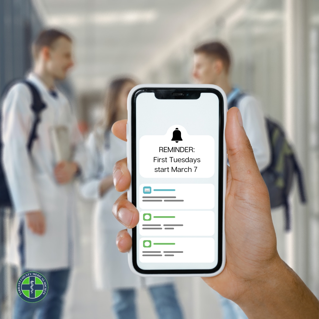 TarrantCountyMS's tweet photo. Get interactive with TarrantCMS on First Tuesdays! Join Texas physicians to address legislators directly. #FirstwithTCMS #TMAadvocacy

Register now: https://t.co/TGtt4Z0fbl https://t.co/nq2hU0ib6J