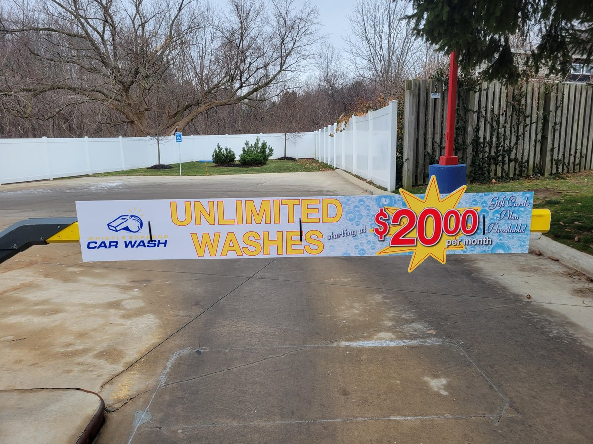 Stop by your local car wash for the best clean-up! You can't miss these signs! #fastsignsmentor #whistleexpresscarwash