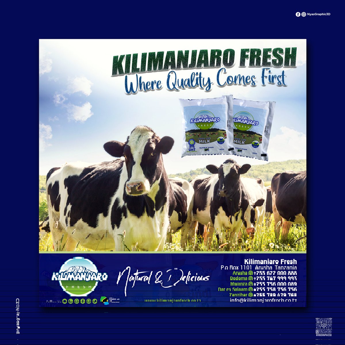 Nyansambo1's tweet photo. kilimanjaro_fresh
Where quality comes first!
🥛Kilimanjaro Fresh 🥛
#kilimanjarofresh #kilimanjaro #dairy #tz #tanzania #milk #longlife #fresh #yoghurt #mtindi #best #dairyfarm #grocery #groceries #shopping #supermarket #shop #longlifemilk #dairymilk #maziwa #arusha #daressalaam https://t.co/AhABHuYB4o