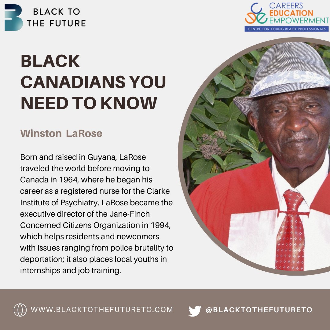 Winston LaRose became the executive director of the Jane-Finch Concerned Citizens Organization in 1994, which helps residents and newcomers with issues ranging from police brutality to deportation; it also places local youths in internships and job training.