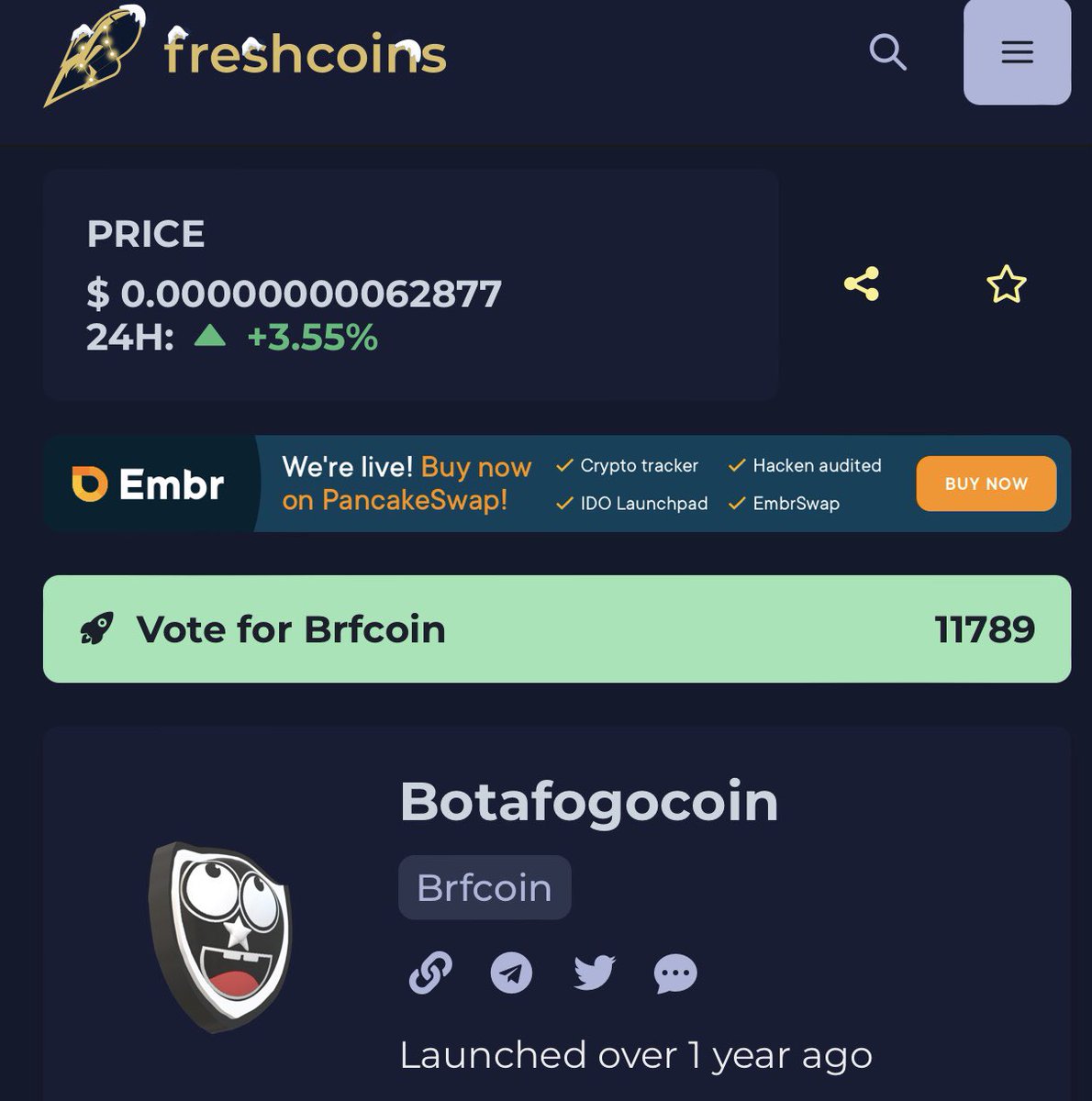 botafogocoin's tweet photo. Going up β¬οΈ #botafogocoin #botafogo #BabyDogeArmy #Bitcoin #token https://t.co/a0FZSm2mip