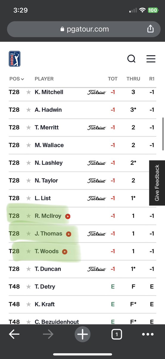 reteereviews's tweet photo. Good start for the spotlight group @PGATOUR https://t.co/ualQf12UUj