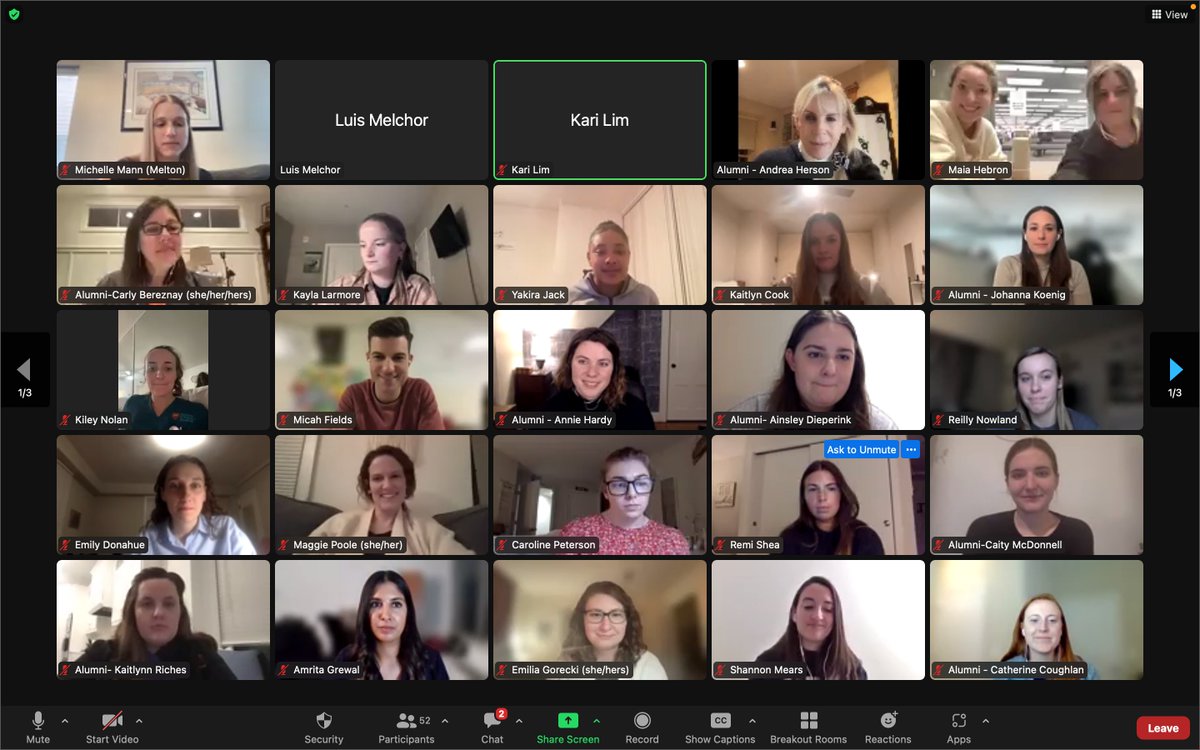 Our graduate students had the opportunity to engage with GW alumni to talk about what it is like to practice as a speech language pathologist. Thank you to all the alumni that were able to join us. If you are alumni and interested in speaking to our students message us.