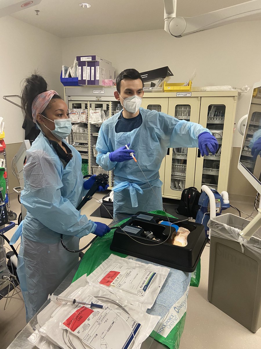 SHunterDunnMD's tweet photo. We had a great hands-on session led by @bostonsci with our @UTSWGI fellows. EMR, luminal stenting, and beyond. Shout out to @TomTielleman @GastroEllis @tareksawas for their expert tips! https://t.co/XiIL6B0vEz