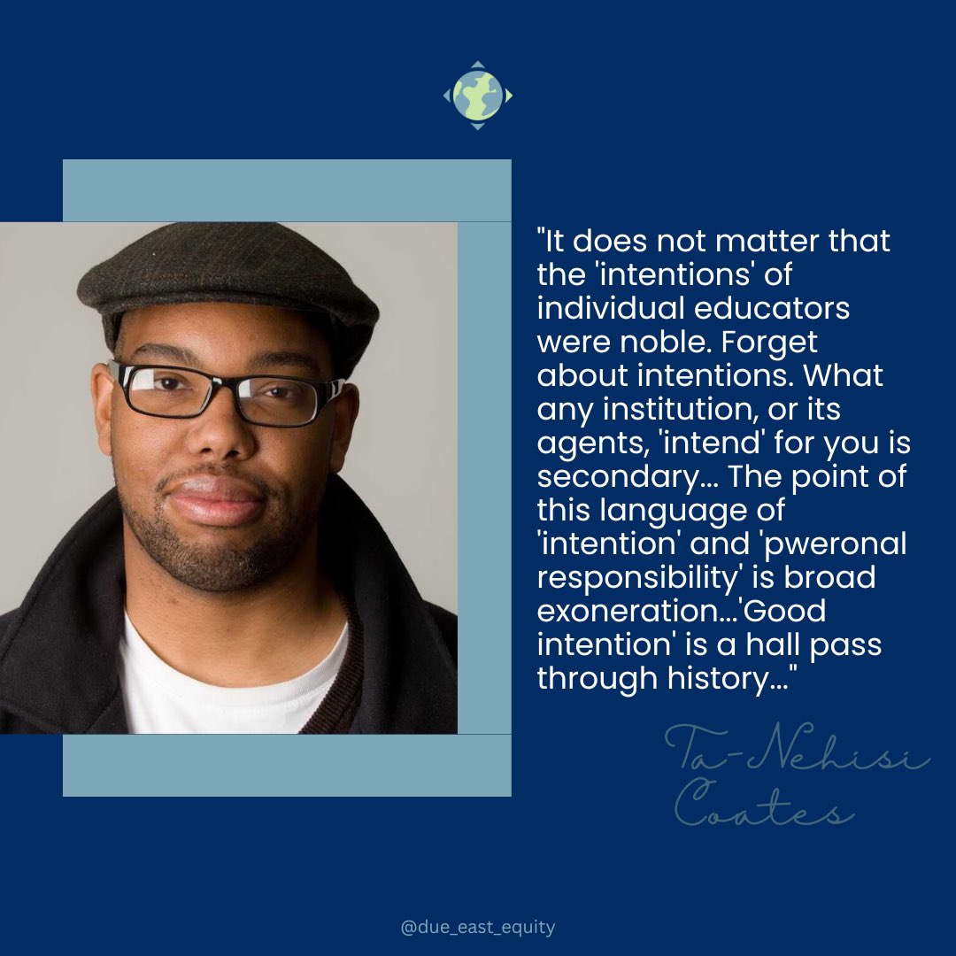 Due_East_Equity's tweet photo. Educational equity is about people **AND** systems...
#educationalequity #antiracism #racialequity #educationaljustice #racialjustice #education #educatorsofinstagram #educatorsofig #teachertwitter #socialjustice https://t.co/1mAc0TpR3T