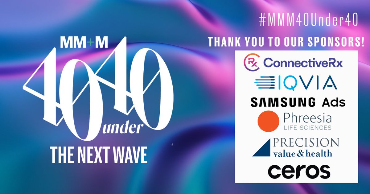 Only a few hours left until #MMM40Under40! Thank you once again to our 2023 event sponsors for supporting us in honoring this esteemed class of young leaders! #MMM40Under40 @ConnectiveRx @IQVIA_global @SamsungUS @PhreesiaLifeSci @Cerosdotcom fal.cn/3vVJY