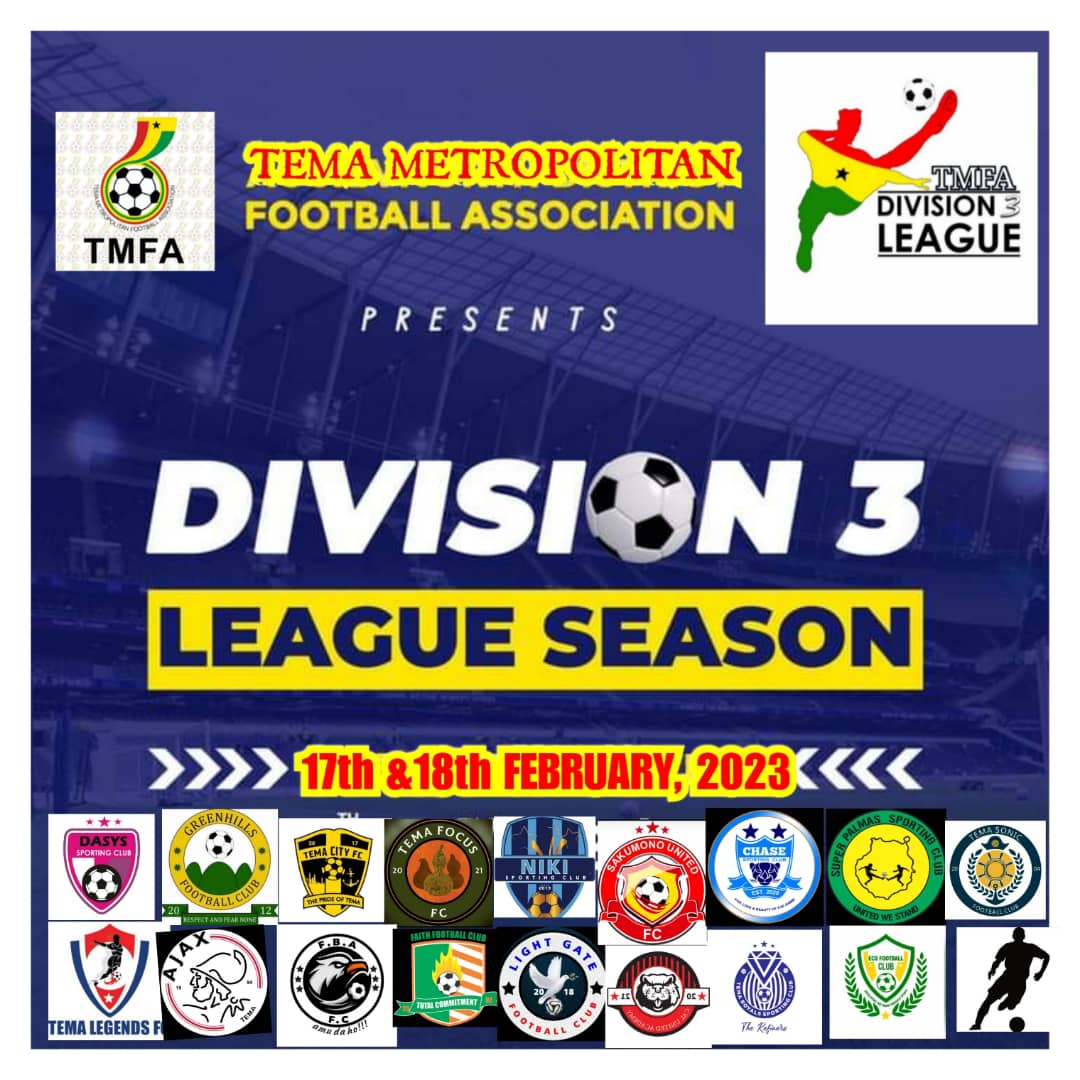 TemaMetroFA's tweet photo. TEMA METROPOLITAN FOOTBALL ASSOCIATION 
DIVISION 3 LEAGUE https://t.co/uOiS5WcL1s