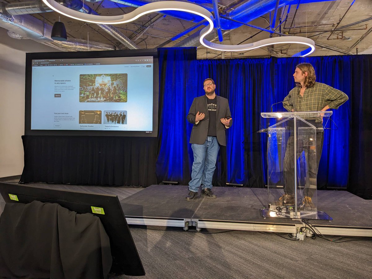 voltaeffect's tweet image. And last but not least we have Side Door (@sidedooraccess)! Side Door is building an equitable and efficient global ecosystem for the performing arts, allowing artists to perform memorable shows in any space. #DemoCampHFX