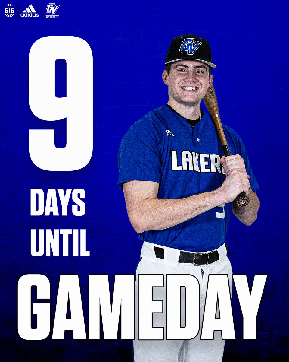 GVSUBaseball's tweet photo. 9⃣ MORE DAYS!

#AnchorUp https://t.co/VoBp1eUOQL