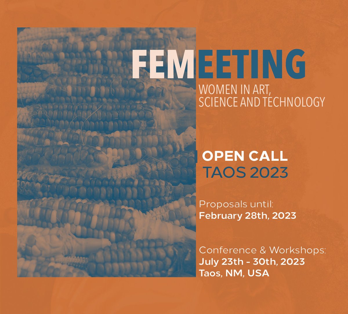 itypewriter's tweet photo. The open call for our 'FEMeeting - Women in Art, Science and Technology 2023' conference in TAOS is now open until 28 Feb 2023. With submissions for short presentations or workshops proposals! More: https://t.co/IfvxRGfo67
#scienceandtechnology #FEMeeting23 #womenempoweringwomen https://t.co/ziWoJJaD7F