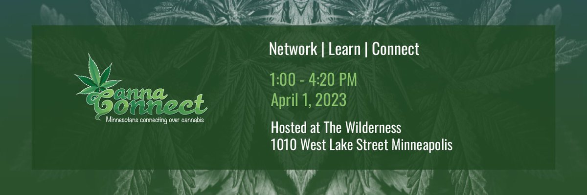 CANNAdotMN's tweet image. Introducing Canna Connect:

Minnesotans connecting over cannabis, tickets are available for vendors and consumers to attend. 

eventbrite.com/e/canna-connec…

#cannaconnect #cannamn #bluntstrategies #cleangreenmedia