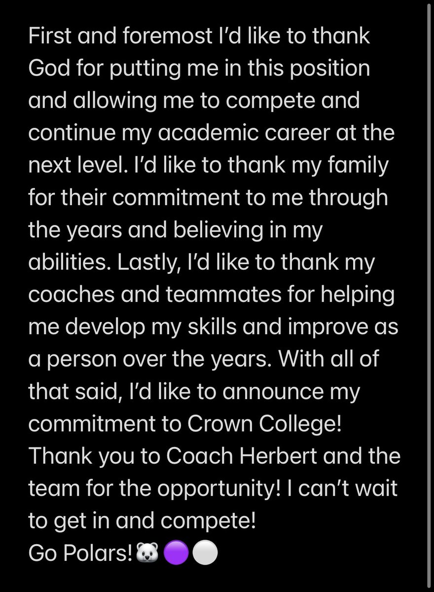 T_Youngblood2's tweet photo. 110% committed! #gopolars 🐻‍❄️🟣⚫️ @CrownCollegeMBB @Coach_Herbert @Coach__Singh @CO_Anarchy @tvhsboysbball22 @claytonconover @Bball_CO https://t.co/XRrzbY4bOB