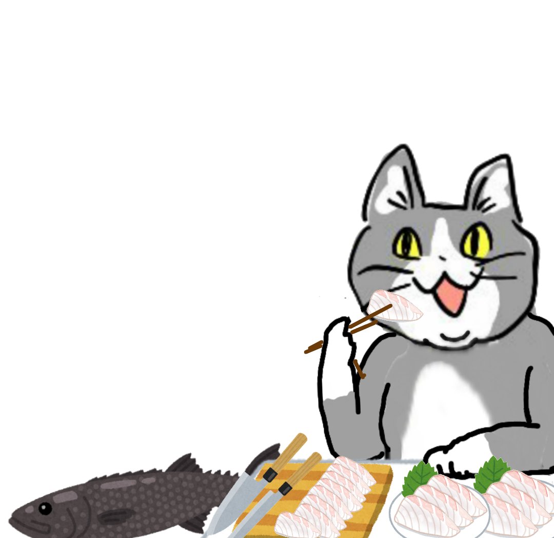 fish chopsticks no humans animal focus white background simple background cat  illustration images