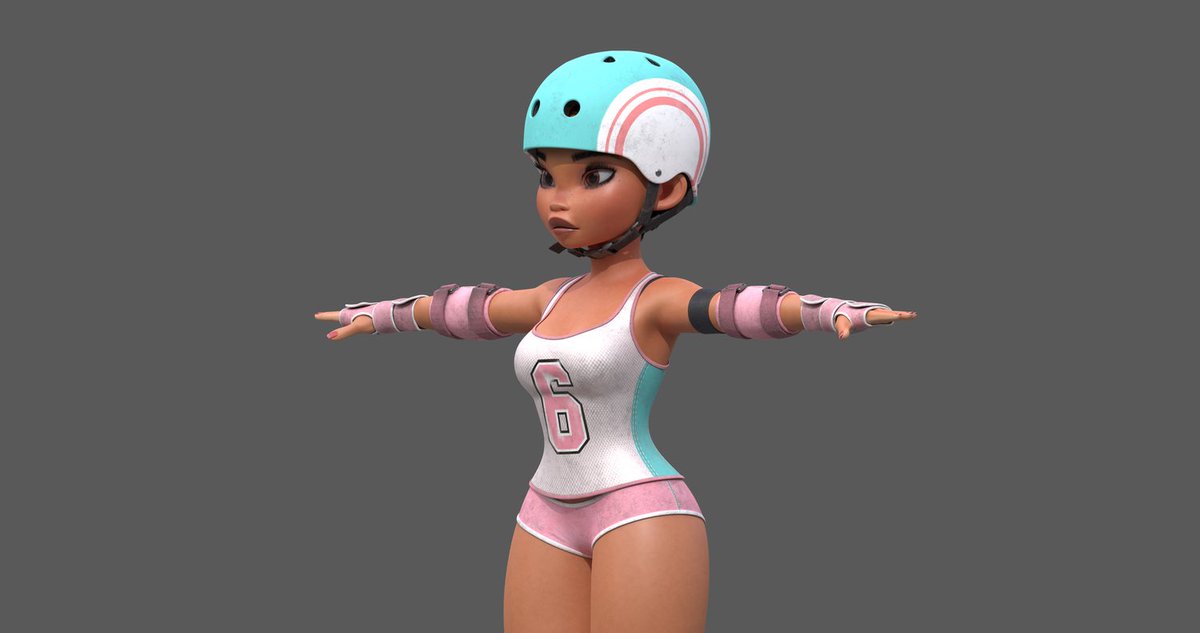 toddfavela's tweet photo. I’ve been working on a texturing portfolio. Here’s a roller derby girl I finished. (Model by @SergiCaballer ) https://t.co/WJizMJLIGJ