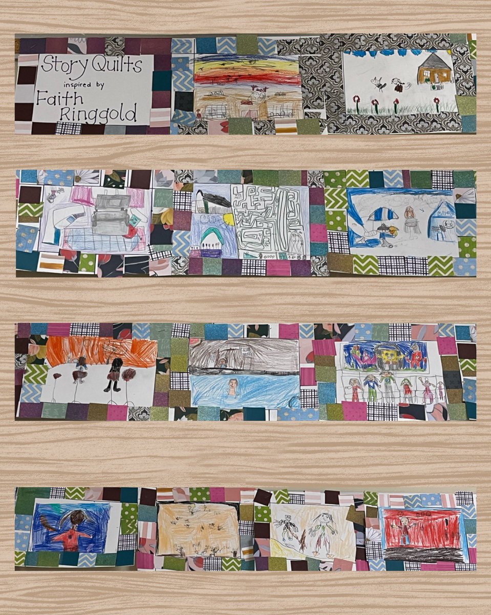 Story quilts inspired by Faith Ringgold. <a href="/gecdsbmariners/">Marlborough P.S.</a>