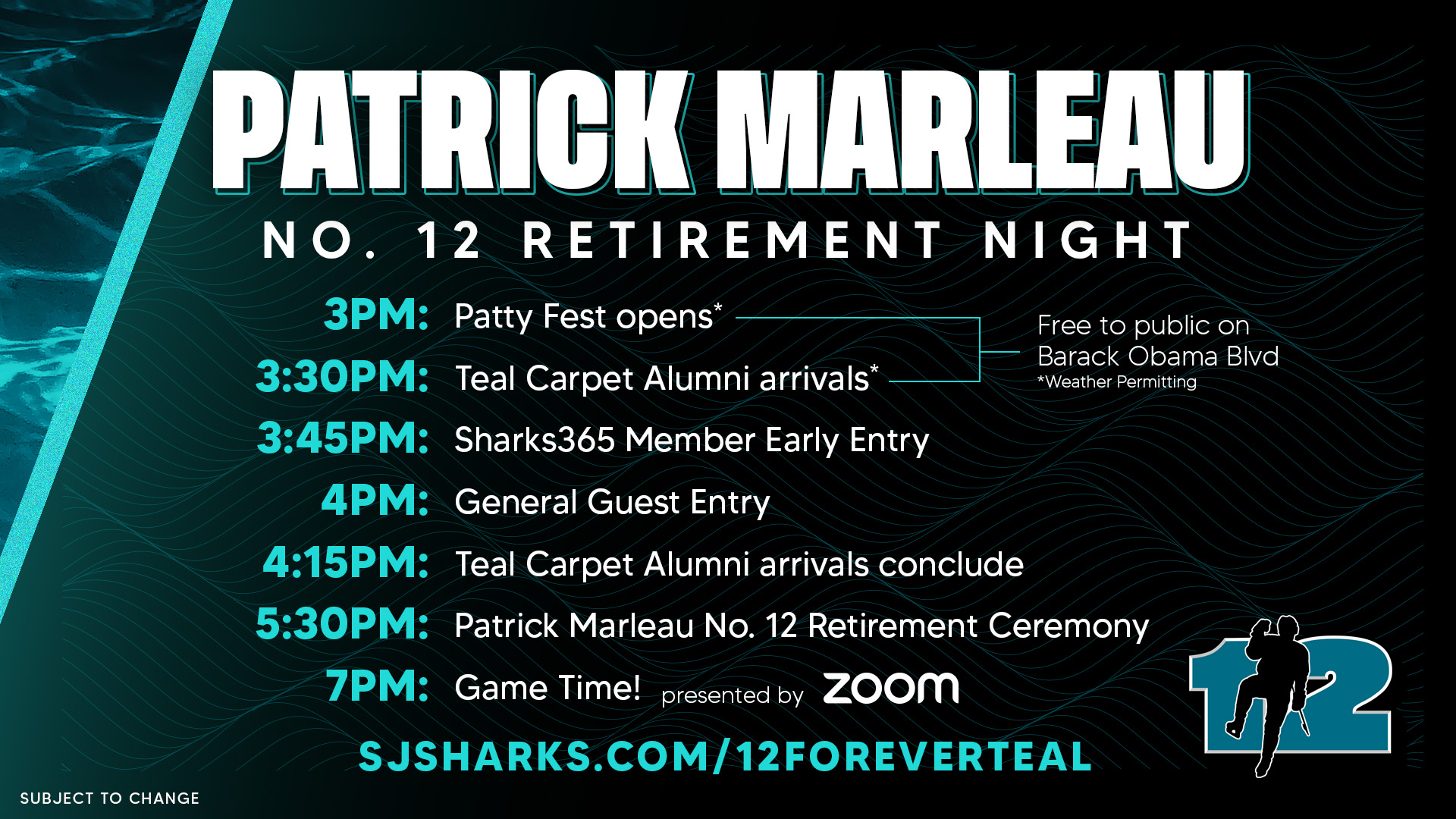 Sharks retire Patrick Marleau's No. 12 jersey