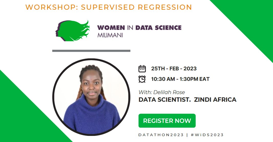 A beginner-friendly workshop, open-level #datathon, and speaker from @ZindiAfrica  @DelilahRose____  . 

Register as an attendee or as a mentor! 
👉meetup.com/eldoret-kitale…

#WiMLDS #WiDS2023 @WiDS_Worldwide #WomenWhoCode #womenindata #datathon2023