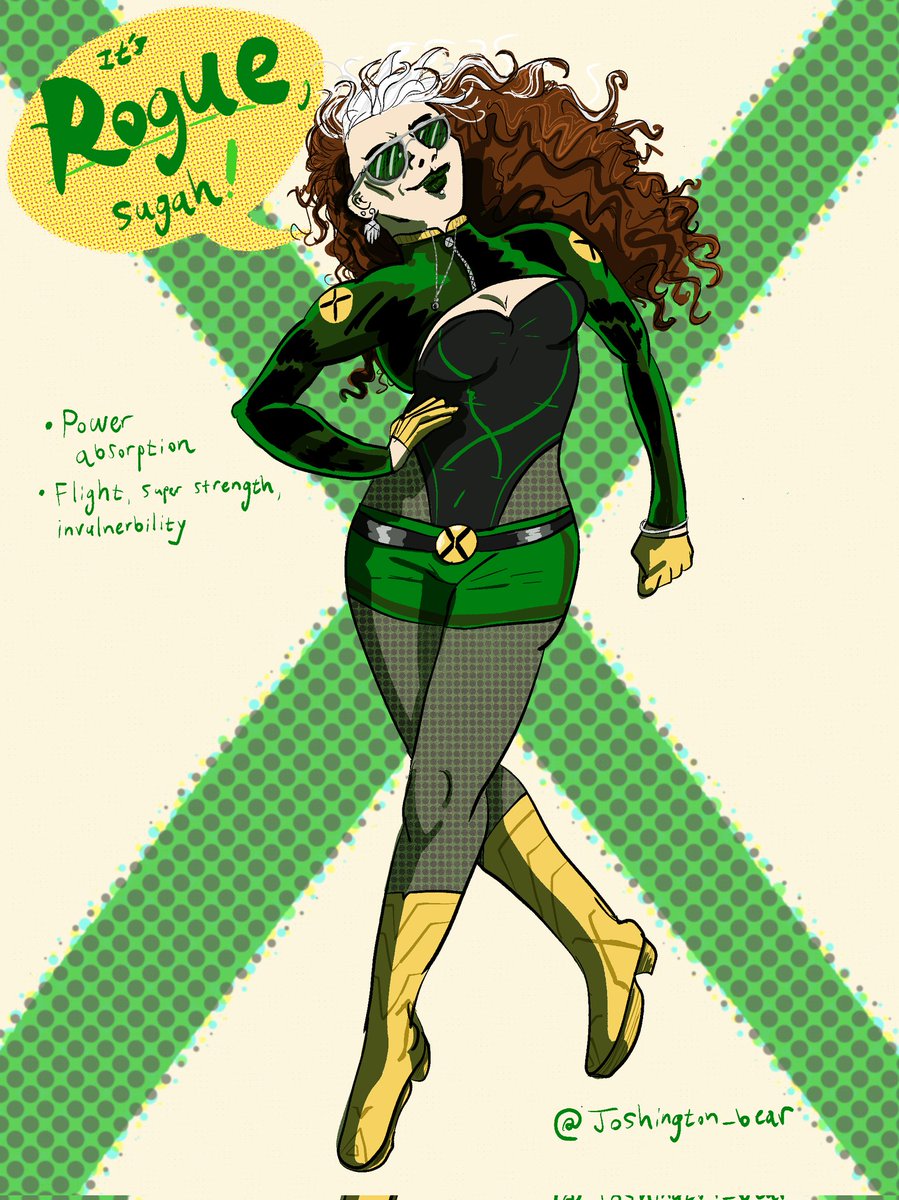joshington_bear's tweet photo. This redesign was a lot of fun! Leaning in to goth Rogue from X-Men Evolution! https://t.co/Vy5lZhvvBL