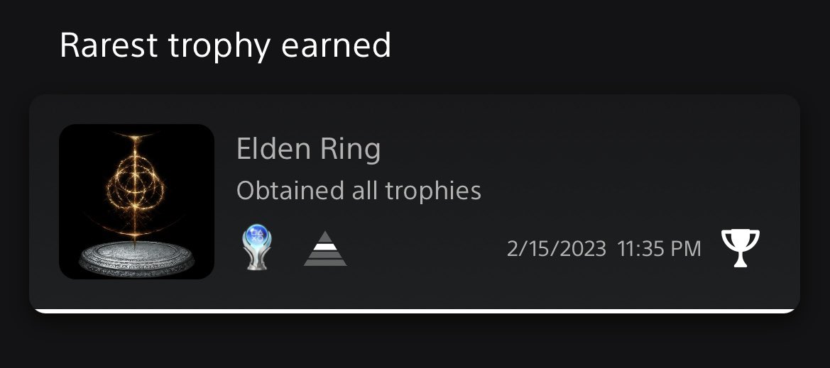 thedrummingpc's tweet photo. Holy crap, riding a high from FINALLY beating Elden Ring!!

163 hours
6 endings
100+ Malenia attempts
1 annoyed girlfriend
2 scared dogs
9/10 game https://t.co/EIDCqdwLFe