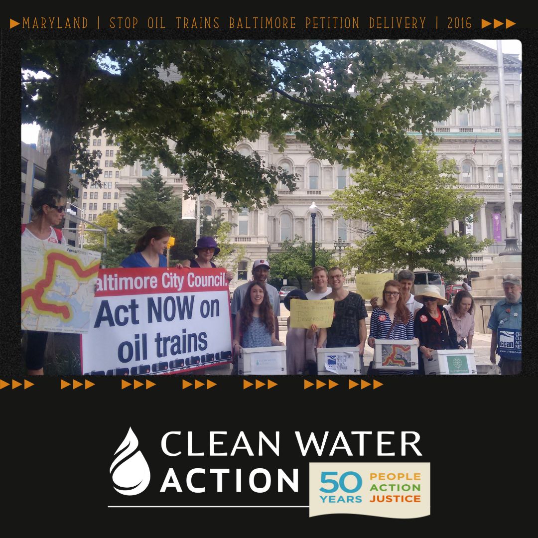 #ThrowbackThursday 📢 In 2018, @CleanWater_MD and allies fought and won against the dangers of #BombTrains and led on #ClimateAction 👏 Learn about our current MD campaign and more on the #EastPalestine #Ohio derailment in our #WeAllLiveDownstream blog. 

cleanwater.org/blog