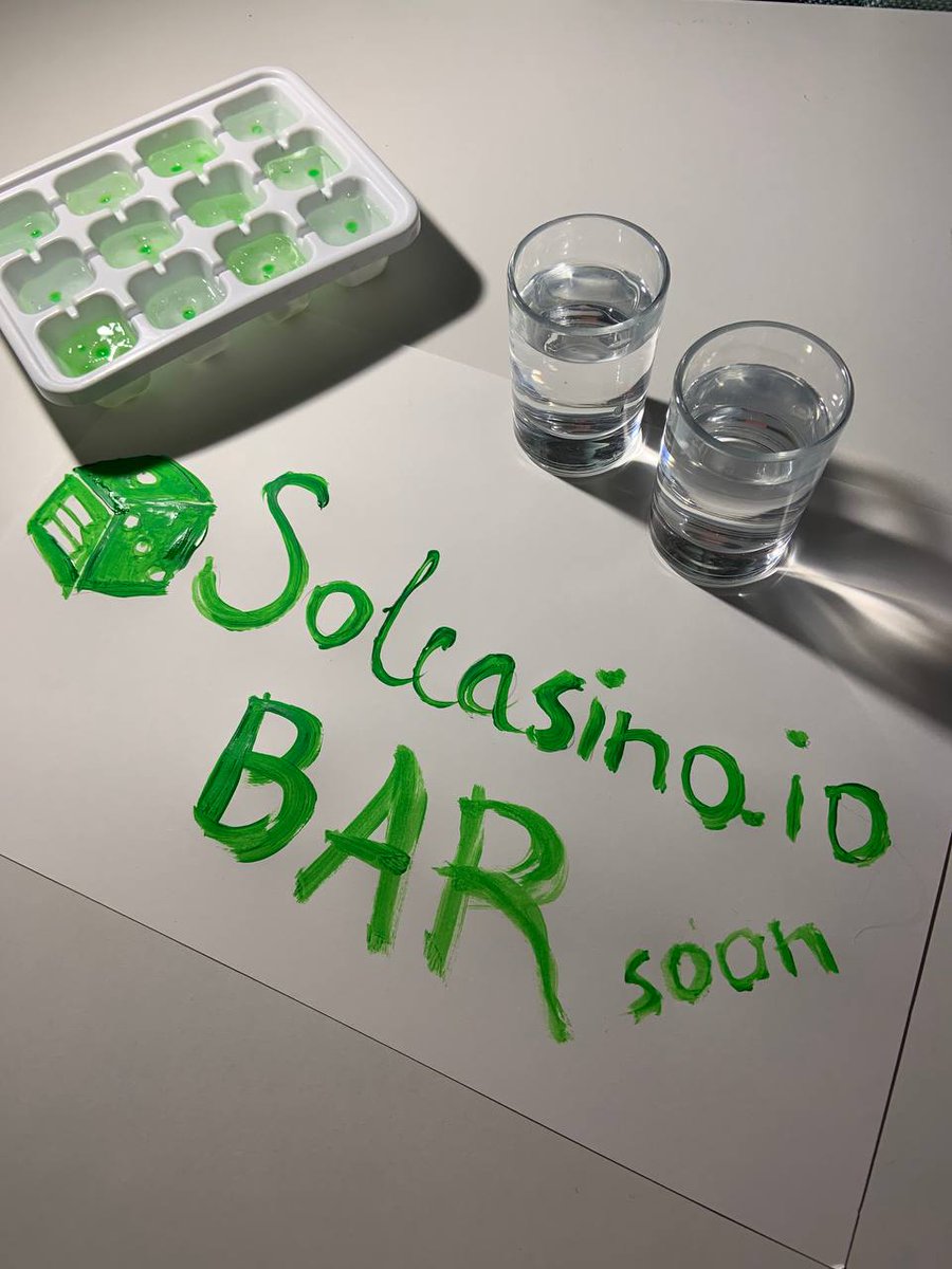 HallAtiya's tweet photo. @solcasino  today i got the idea of https://t.co/KP5NTcAbmS BAR🧉🫗🍷🥃 branded ice cubes (in the form of dice-cubes) for best drinks (openings were made with Dad’s drill 😂) check it out plz, hope you like my creation 😍 https://t.co/NkYHhLBRtx