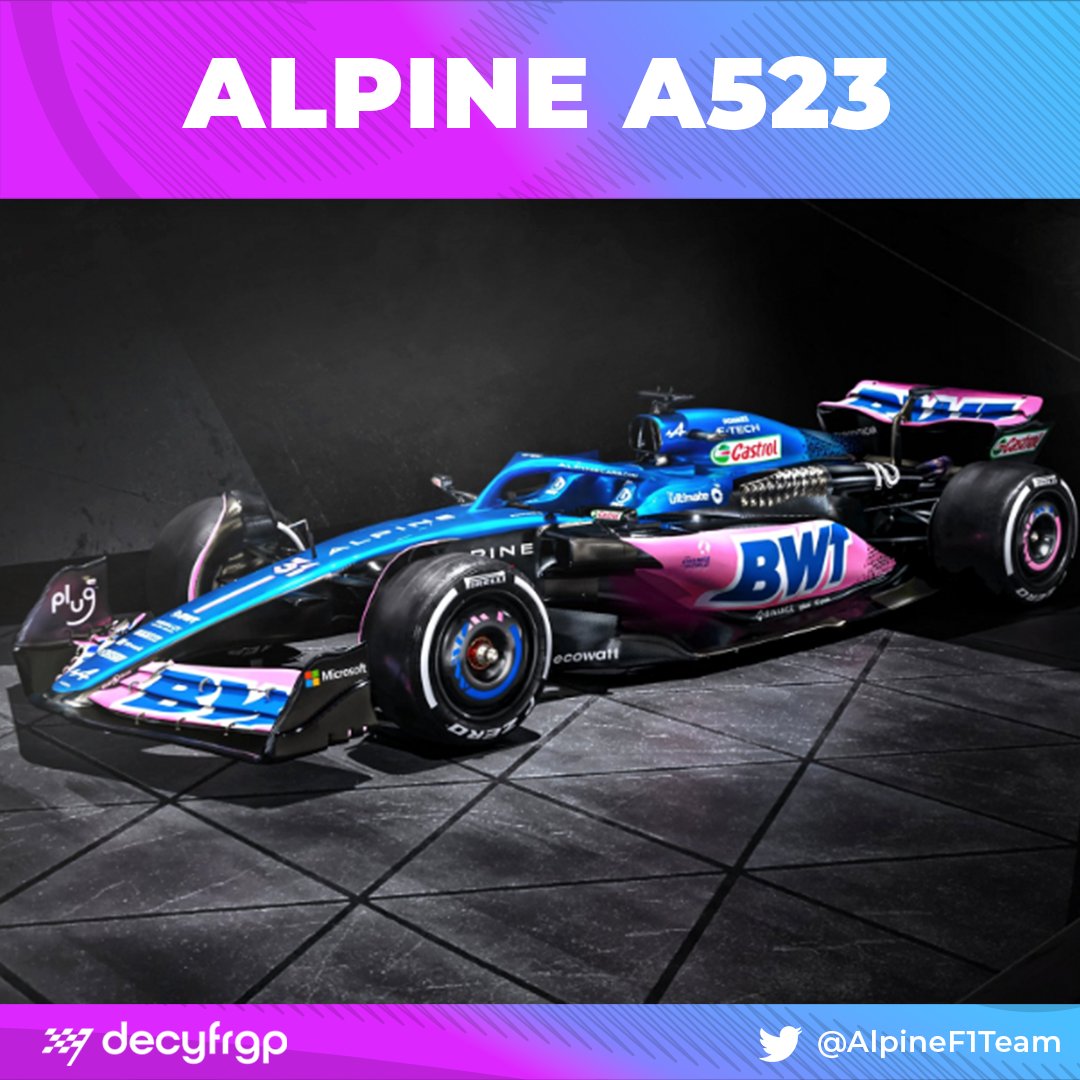 DecyfrGP's tweet photo. Alpine have unveiled their 2023 @F1 challenger - the A523 🏁

(📸 @AlpineF1Team)

#Decyfr #UnlockFandom #F1 #Alpine https://t.co/xhZRo9JS87