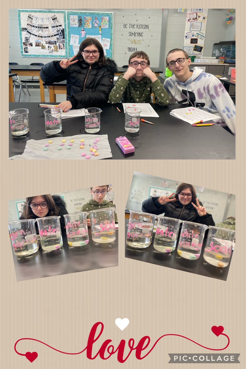ThorneGuidance's tweet photo. So much fun was had on Valentineโs Day with a candy conversation hearts experimentโฆstudents made predictions exploring density on which liquids the hearts would sink or float in! ๐ ๐ ๐ #learningissweet #180WaysLionsLead ๐ฆ https://t.co/tXQd8yDANn