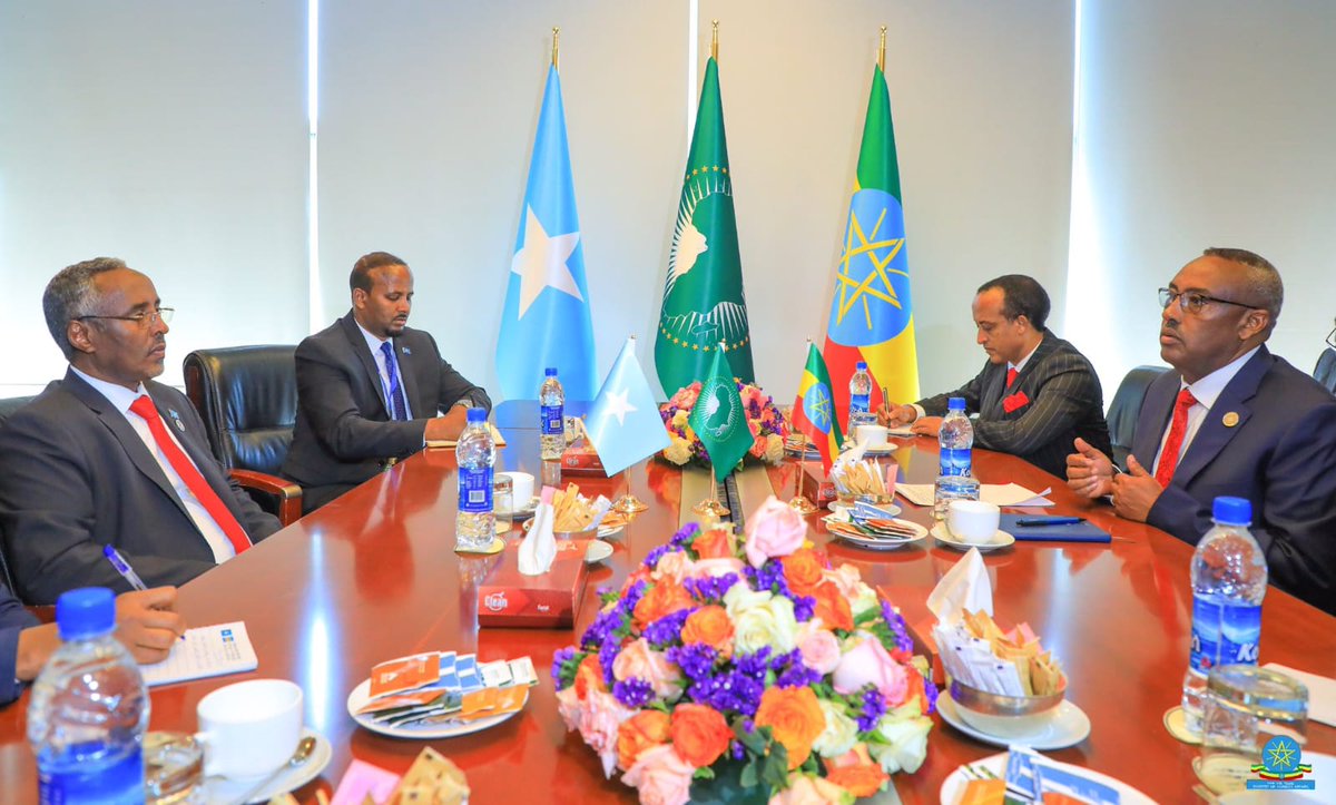 MFASomalia's tweet photo. Wasiirka Arrimaha Dibadda &amp; Iskaashiga Caalamiga, Mudane Abshir Cumar Jaamac oo magaalada #AddisAbaba kaga qayb-galay shirka Midowga Afrika, heerka wasiirrada Arrimaha Dibedda ayaan kulan doceedyo la yeeshay dhiggiisa #Ethiopia, #Kenya, #Tanzania, #Algeria, #Uganda iyo kuwa kale. https://t.co/jxqSOWeu7s