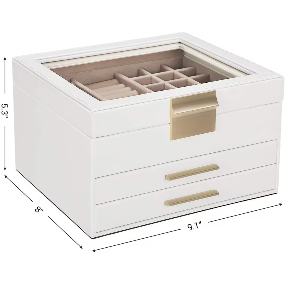 Keep your jewellery collection organized and tidy with this stylish and functional 3-layer organizer box. ✨💍 

#jewelryorganizer #jewelrystorage #instastyle, #instadecor #homedecor