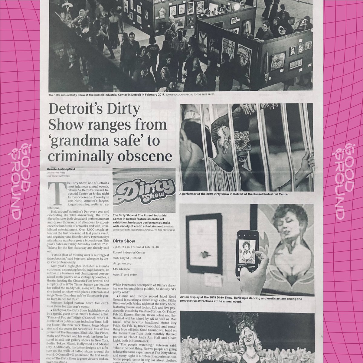 DevinRosni's tweet image. Big ups to The Detroit Free Press for writing up @GoodGroundDet’s stage at The Dirty Show!