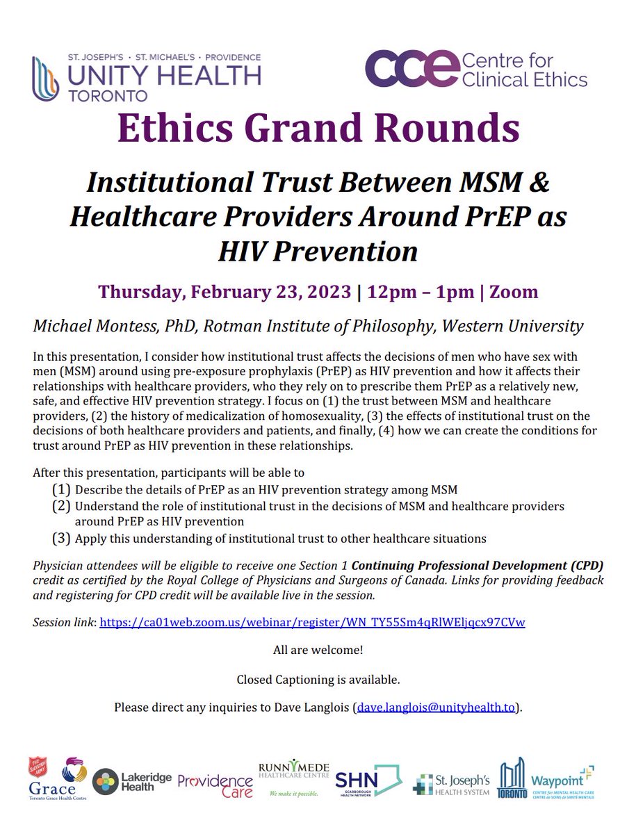mmmontess's tweet photo. I'm presenting at the Centre for Clinical Ethics and @UnityHealthTO next week https://t.co/G6Bs85ZwhP