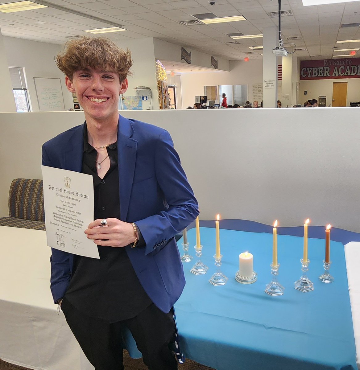 joe_simons's tweet photo. We are 2 for 2!  Joey joins his sister in the National Honor Society!  Handsome smartie! https://t.co/yBbTPczZyH