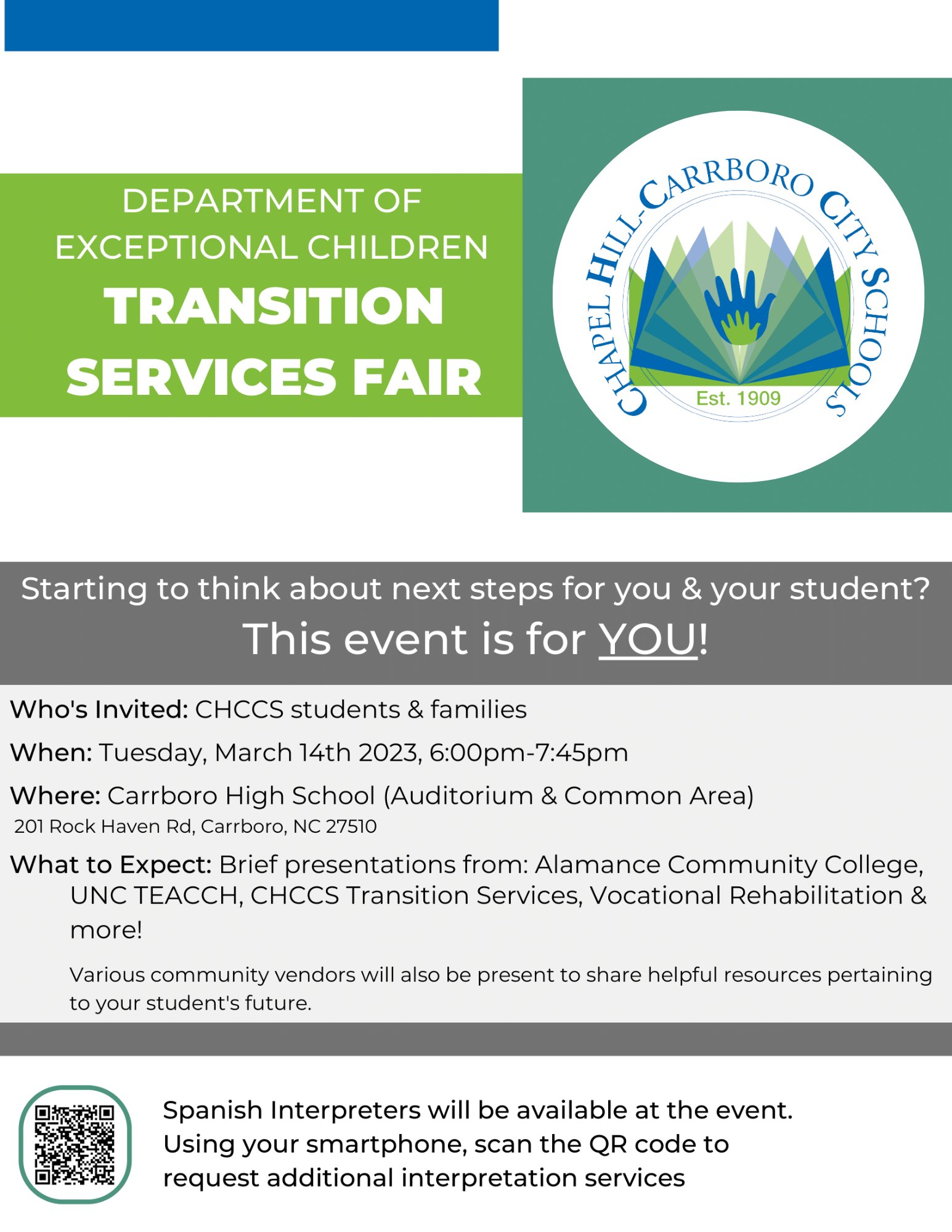 Chapel HillCarrboro City Schools on Twitter "EC Transition Fair