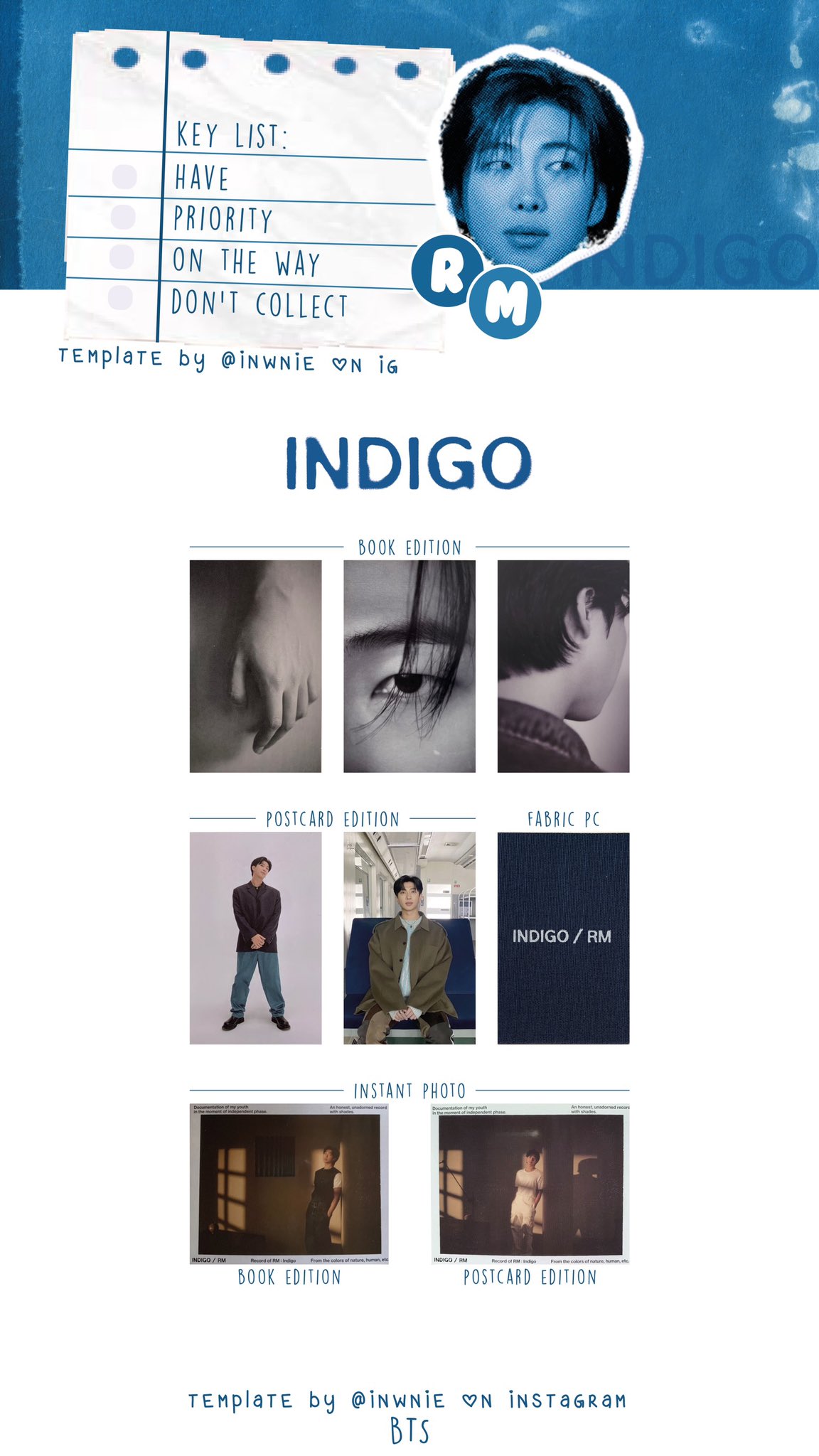 BTS RM indigo ユニバ限定 フォトカード winnie⁷ on X: 