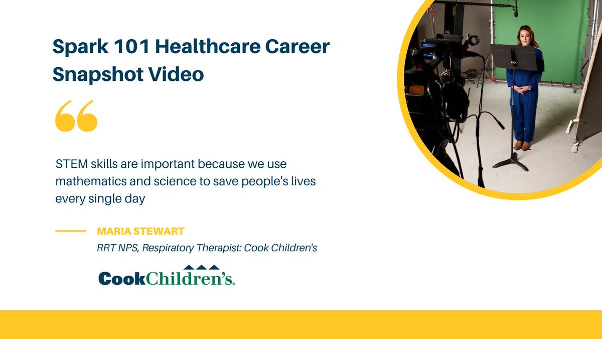 Meet Maria! As a Respiratory Therapist at 
<a href="/CookChildrens/">Cook Children's</a>, she is always looking for innovative ways to improve care for her patients. In our #healthcare video, she talks about the exciting challenges &amp; complex problems she faces daily! bit.ly/37nfg3g #WomeninSTEM