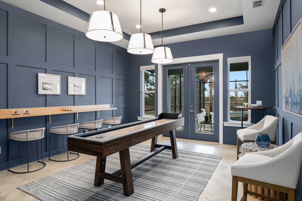 MasterCraftBG's tweet image. We are in love with this game room right off of the covered lanai &amp;amp; pool area in our new Ella Model at Madeira, a highly desirable neighborhood located near historic downtown St. Augustine. Reach out to New Home Consultant, Diane Smith, to schedule a tour 📞 904-863-6789