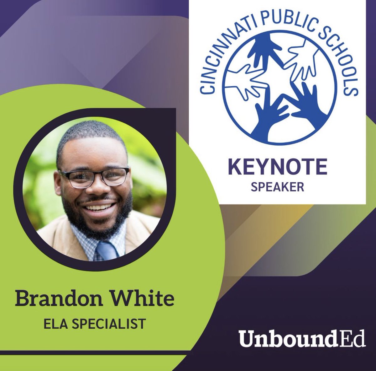 lsimmons1922's tweet photo. During the January PD Day, my team had the honor of having @unboundedu’s Brandon White @ClassroomB as our ELA keynote speaker! His keynote inspired us to stay focused on our North Star of G.L.E.A.M instruction. And uniting with those who know that is what our kids deserve. 💙 https://t.co/k9UPX9F9in