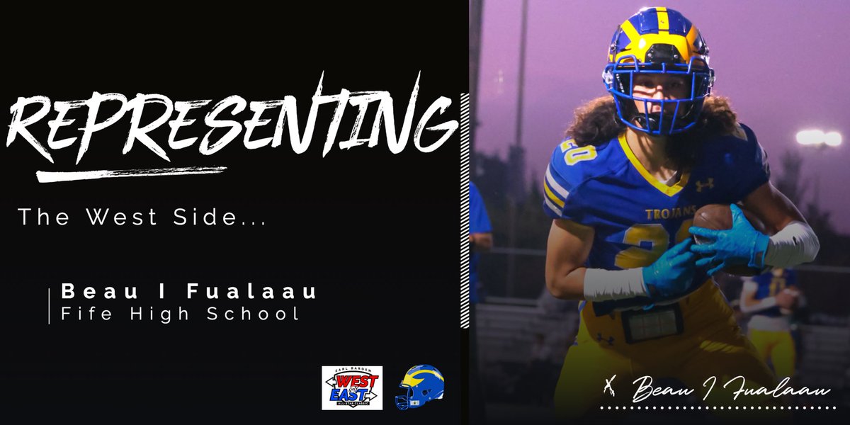 Congratulations to our own <a href="/beau2newky/">beau fualaau</a> for representing Fife in the Earl Barden East Vs West All Star Game! #Getemtrojans 
💙🏈💛