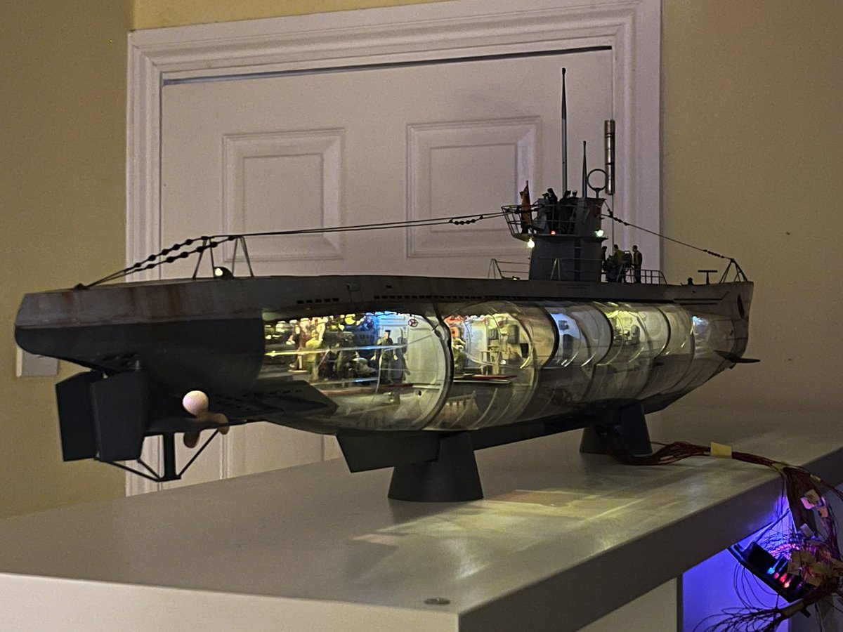 DadZedds's tweet photo. Finished the Trumpeter 1/48 U-Boat. It’s huge. Sound on! https://t.co/FNLNPW31JG